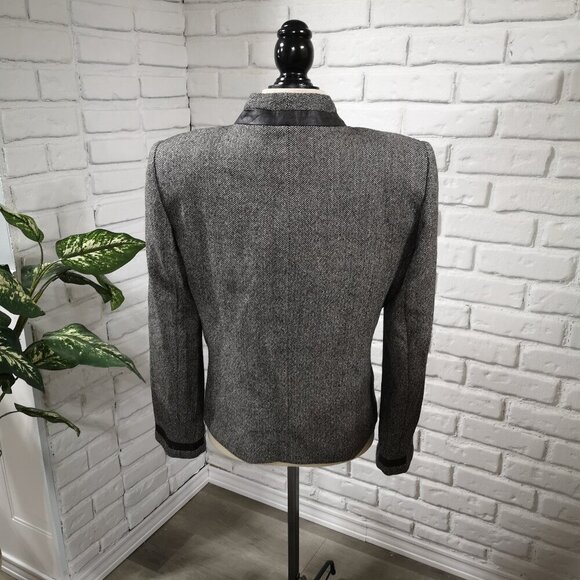 Albert Nipon Ladies Size 10 Black & Dark Grey Fully Lined Wool Blazer - Picture 2 of 12